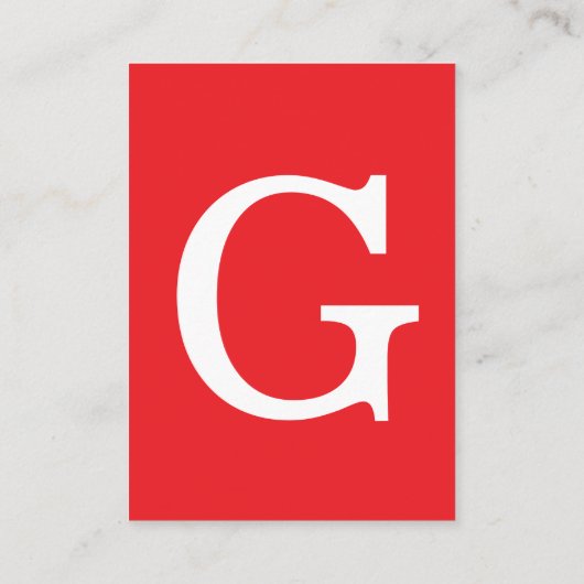 Carte D'accompagnement Initial Letter Monogram Red White Plain Simple (Dos)