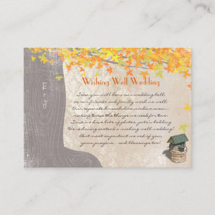 Carte D'accompagnement Initiales de l'arbre d'automne Jaune Orange Wishin