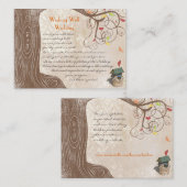 Carte D'accompagnement Initiales de l'arbre d'automne Jaune Orange Wishin (Devant / Derrière)