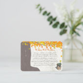 Carte D'accompagnement Initiales de l'arbre d'automne Jaune Orange Wishin (Debout devant)