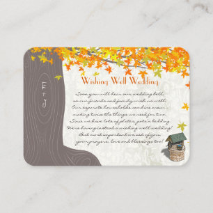 Carte D'accompagnement Initiales de l'arbre d'automne Jaune Orange Wishin