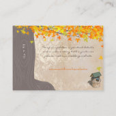 Carte D'accompagnement Initiales de l'arbre d'automne Jaune Orange Wishin (Dos)