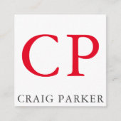 Carte D'accompagnement Initiales en rouge clair monogramme professionnel (Devant)