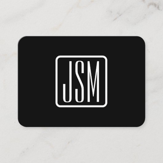 Carte D'accompagnement Initiales monogrammes modernes | Noir & Blanc (Devant)