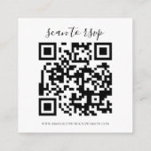 Carte D'accompagnement Initiales Script QR Code Mariage noir blanc RSVP E (Dos)