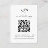 Carte D'accompagnement Initiales simples Elégante Photo QR Code Mariage R (Devant)