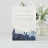 Carte D'accompagnement Ink Blue Navy Pine Woods Mountain Détails du Maria (Debout devant)