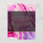 Carte D'accompagnement Inky Splash Pink Marble et feuille d'or Détails (Dos)