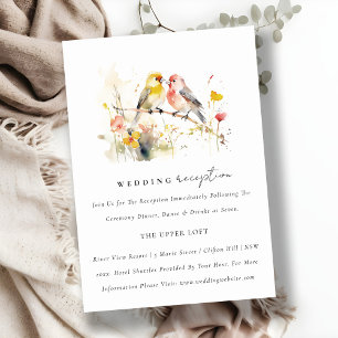 Carte D'accompagnement Inséparables botaniques sauvages chic Réception de