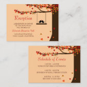 Carte D'accompagnement Inséparables tombant les coeurs Mini Réception 100 (Devant / Derrière)