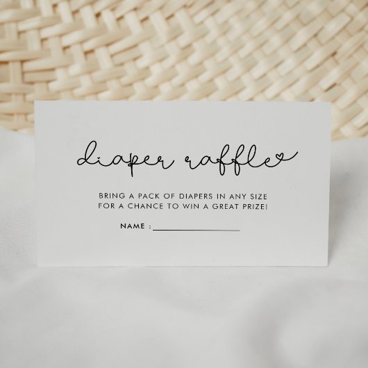 Carte D'accompagnement Insérez de tombole de baby shower de script mou