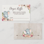 Carte D'accompagnement Insérez le billet de tombola pour éléphant Boho (Devant / Derrière)