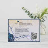Carte D'accompagnement Insert C Navy argent or avec code QR (Debout devant)