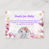 Carte D'accompagnement Insert Card Books for Baby Elephant Floral. (Devant)