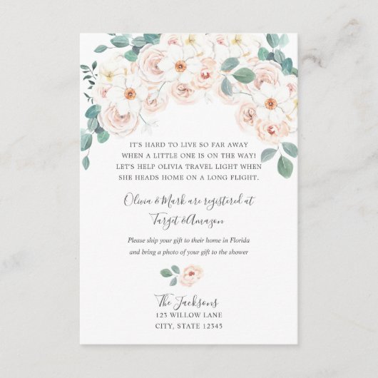 Carte D'accompagnement Insertion de baby shower longue distance (Devant)