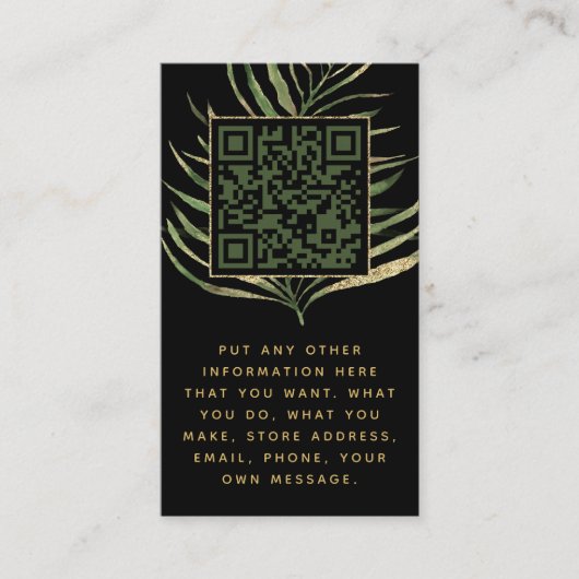 Carte D'accompagnement Insertion de code feuille et QR pour les commandes (Devant)