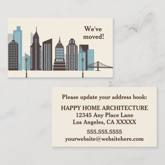 Carte D'accompagnement Insertion de déplacement Office Skyline (Devant / Derrière)