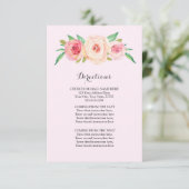 Carte D'accompagnement Insertion de direction de Mariage rose (Debout devant)