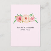 Carte D'accompagnement Insertion de direction de Mariage rose (Dos)