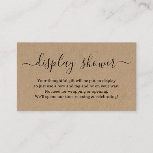 Carte D'accompagnement Insertion de douche d'affichage pour l'invitation  (Devant)