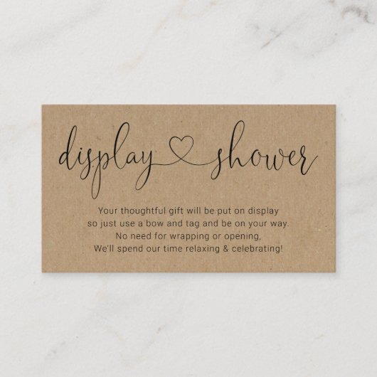 Carte D'accompagnement Insertion de douche d'affichage pour l'invitation (Devant)