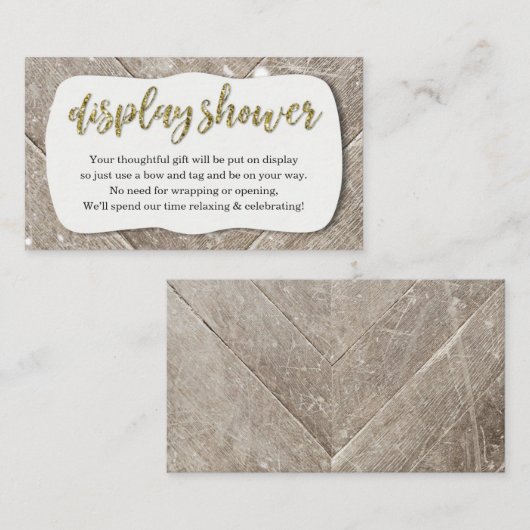 Carte D'accompagnement Insertion de douche d'affichage rustique pour invi (Devant / Derrière)