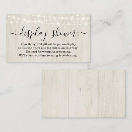 Carte D'accompagnement Insertion de douche d'affichage rustique pour invi (Devant / Derrière)