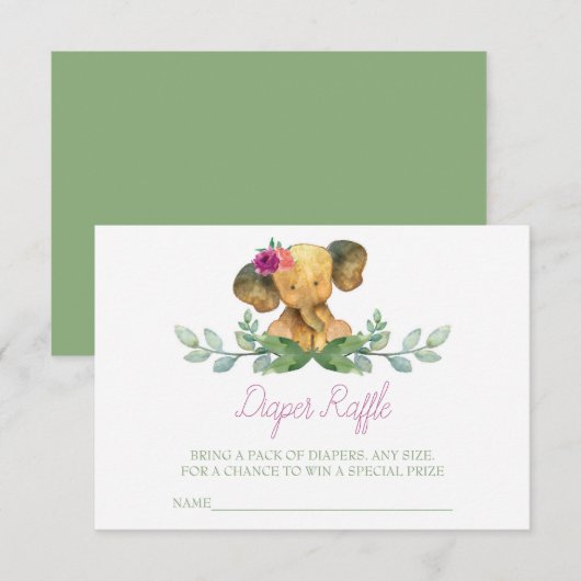 Carte D'accompagnement Insertion de feuillets de couches éléphantes (Devant / Derrière)