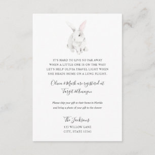 Carte D'accompagnement Insertion de fond de baby shower de lapin