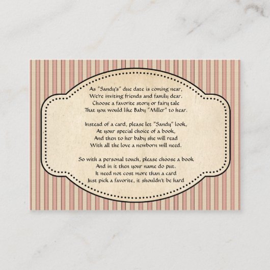 Carte D'accompagnement Insertion de livre par bandes (Devant)