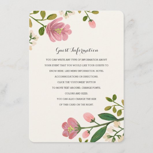 Carte D'accompagnement Insertion de Mariage de bouquet transparent (Devant)
