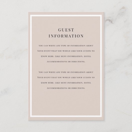 Carte D'accompagnement Insertion de Mariage de superposition brossée (Devant)