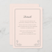 Carte D'accompagnement Insertion de mariage élégante (Devant / Derrière)