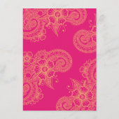 Carte D'accompagnement Insertion de Mariage Mehndi (Dos)