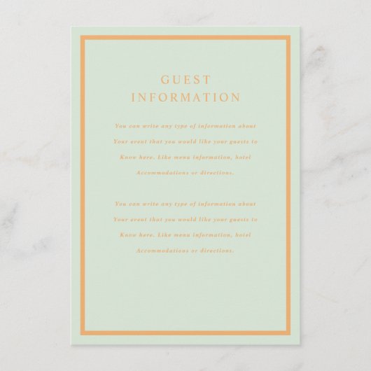 Carte D'accompagnement Insertion de Mariage Mehndi (Devant)