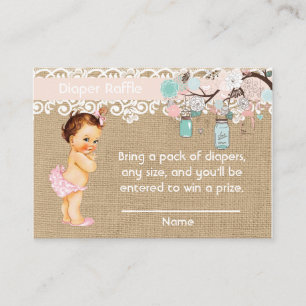 Carte D'accompagnement Insertion de tombola de couche-culotte avec le