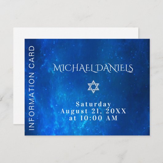 Carte D'accompagnement Insertion d'informations bleues (Devant / Derrière)