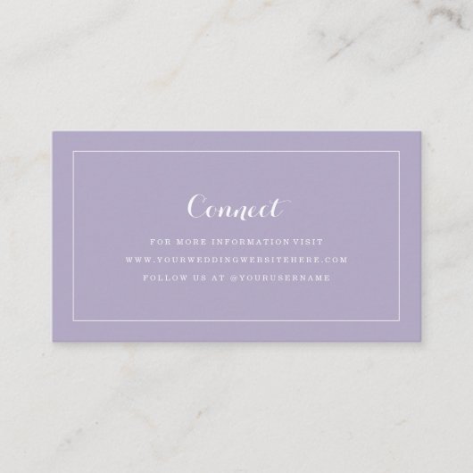 Carte D'accompagnement Insertion du Mariage Lavender (Devant)