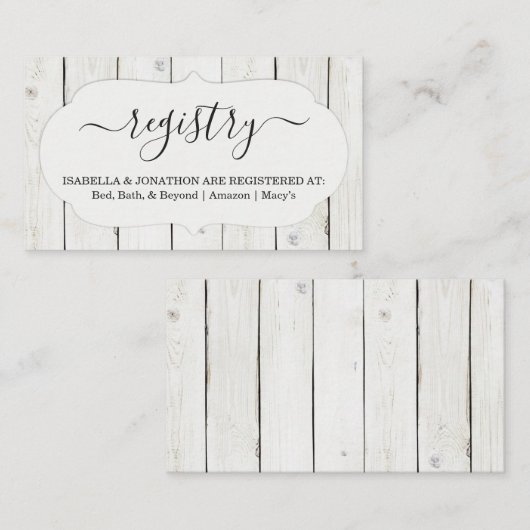 Carte D'accompagnement Insertion/fermeture de registre rustique pour invi (Devant / Derrière)