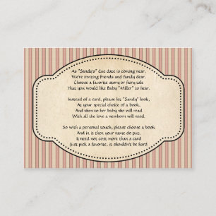 Carte D'accompagnement Insertion rayée de livre