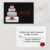 Carte D'accompagnement Insertion RSVP de gâteau mariage (Devant / Derrière)