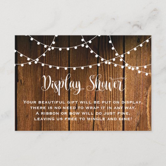 Carte D'accompagnement Insertion rustique de douche d'affichage de (Devant)