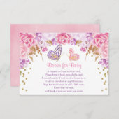 Carte D'accompagnement Insertions de demande de carnet de papillons rose  (Devant / Derrière)