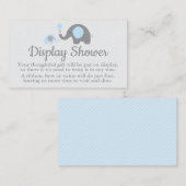 Carte D'accompagnement Insertions de douche d'affichage éléphant en bleu  (Devant / Derrière)