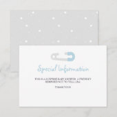 Carte D'accompagnement Insertions d'informations sur le pingouin bleu béb (Devant / Derrière)