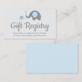 Carte D'accompagnement Insertions du registre des Baby showers éléphants  (Devant / Derrière)
