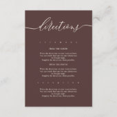 Carte D'accompagnement Instructions de mariage simples marron chocolat (Devant)