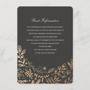 Carte D'accompagnement Instructions/fiche d'information sur les fleurs de