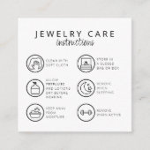 Carte D'accompagnement Instructions pour la bijouterie Merci noir neutre (Devant)