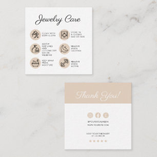 Carte D'accompagnement Instructions pour l'entretien des bijoux en poulet